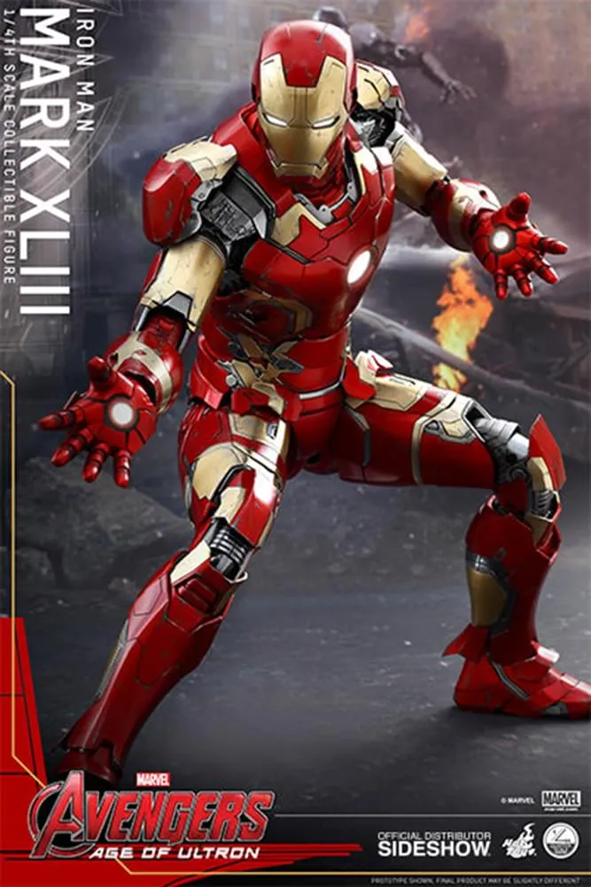 Avengers Age of Ultron 1:4 Scale Hot Toys Collectible Figure Iron Man Mark XLIII