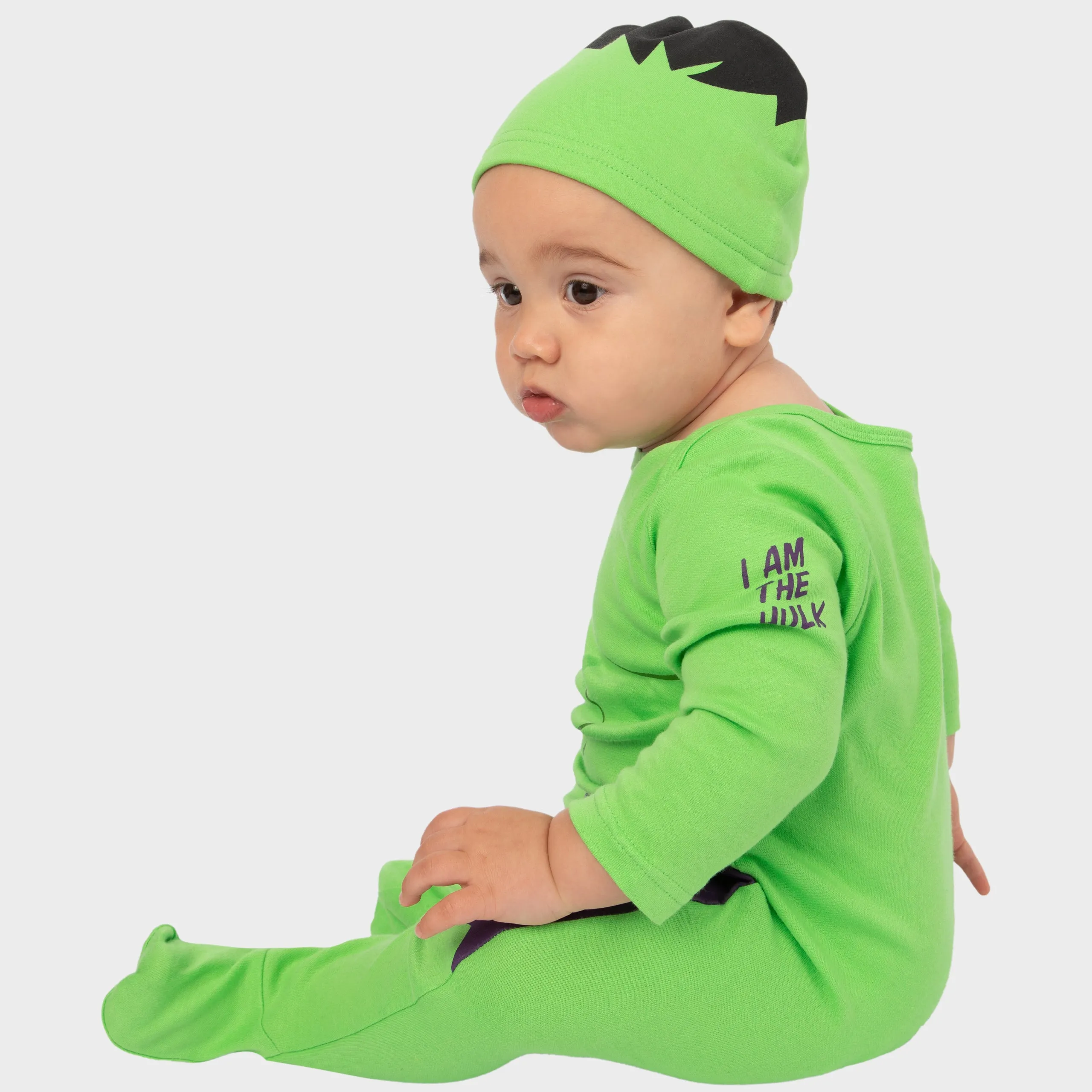 Baby The Incredible Hulk Sleepsuit and Hat Set