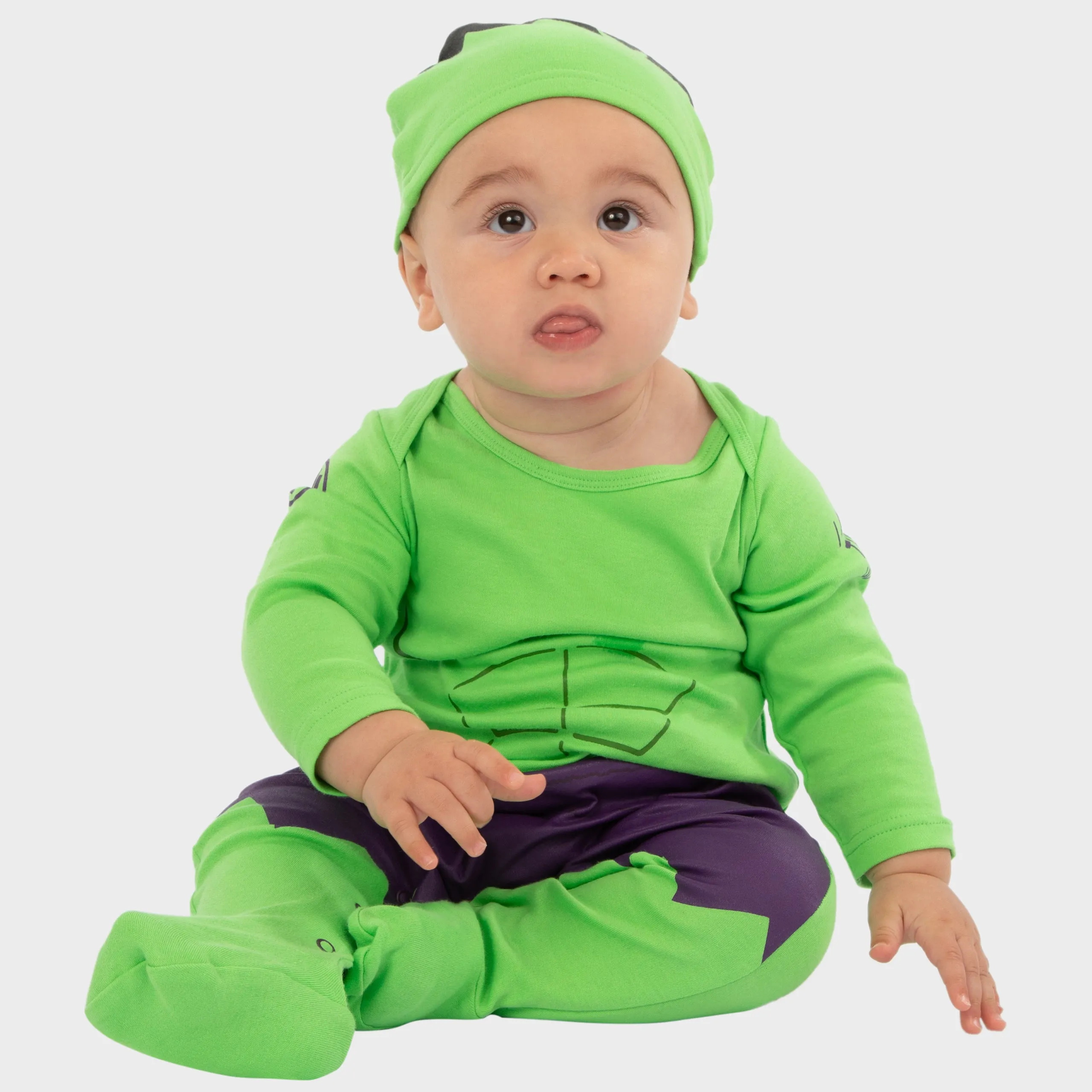 Baby The Incredible Hulk Sleepsuit and Hat Set