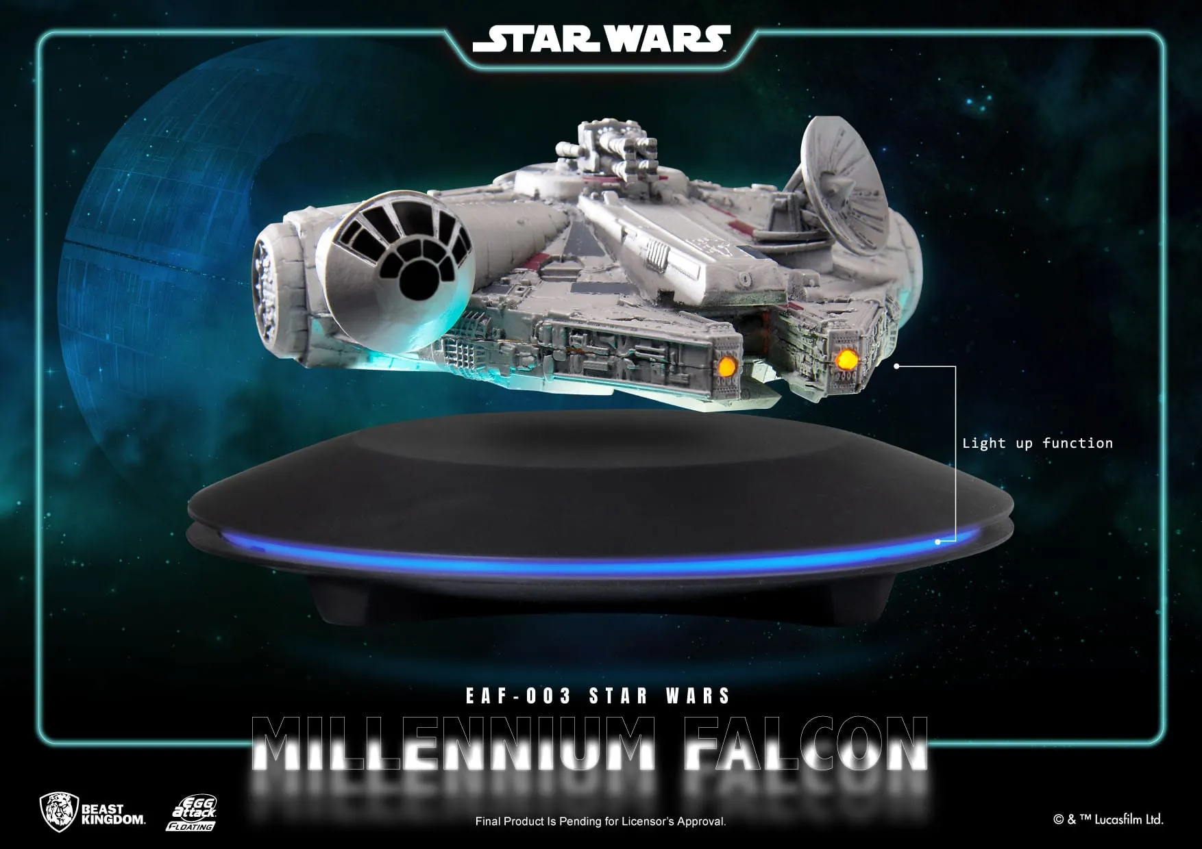 Beast Kingdom Star Wars Millennium Falcon Egg Attack Floating Model with Light Up Function