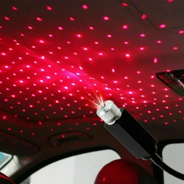 Car Red Star Light Atmosphere light for Car Roof Star Night Light, Car Interior Ceiling