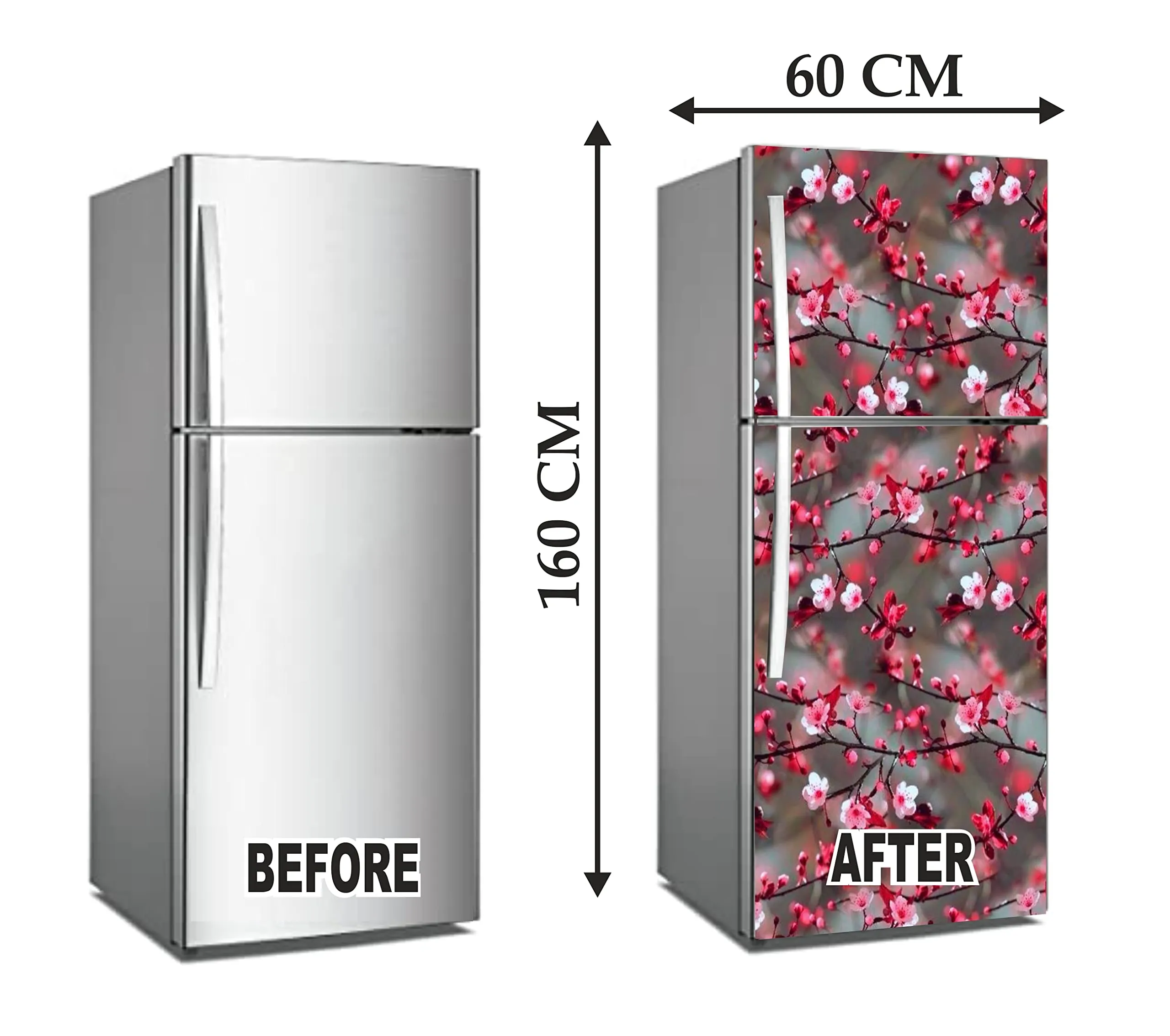 Cherry Blossom Waterproof, Self Adhesive Fridge Sticker