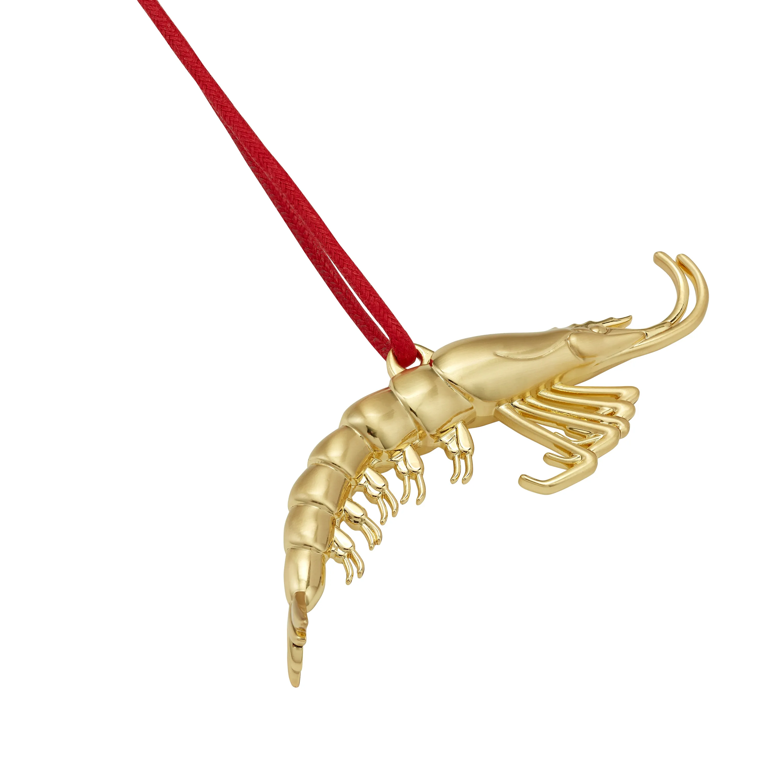 Christmas Shrimp Golden Ornament