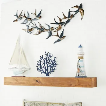 Copy of Metal Art - Black Metal Coastal Birds Wall Decor - 52" x 3" x 27"