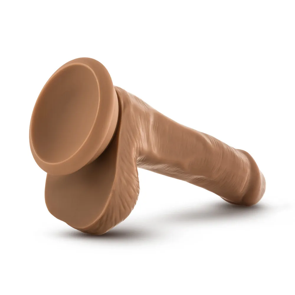 Coverboy™ By Blush® | Captain Mike Realistic Mocha 6.5-Inch Long Dildo With Balls & Suction Cup Base