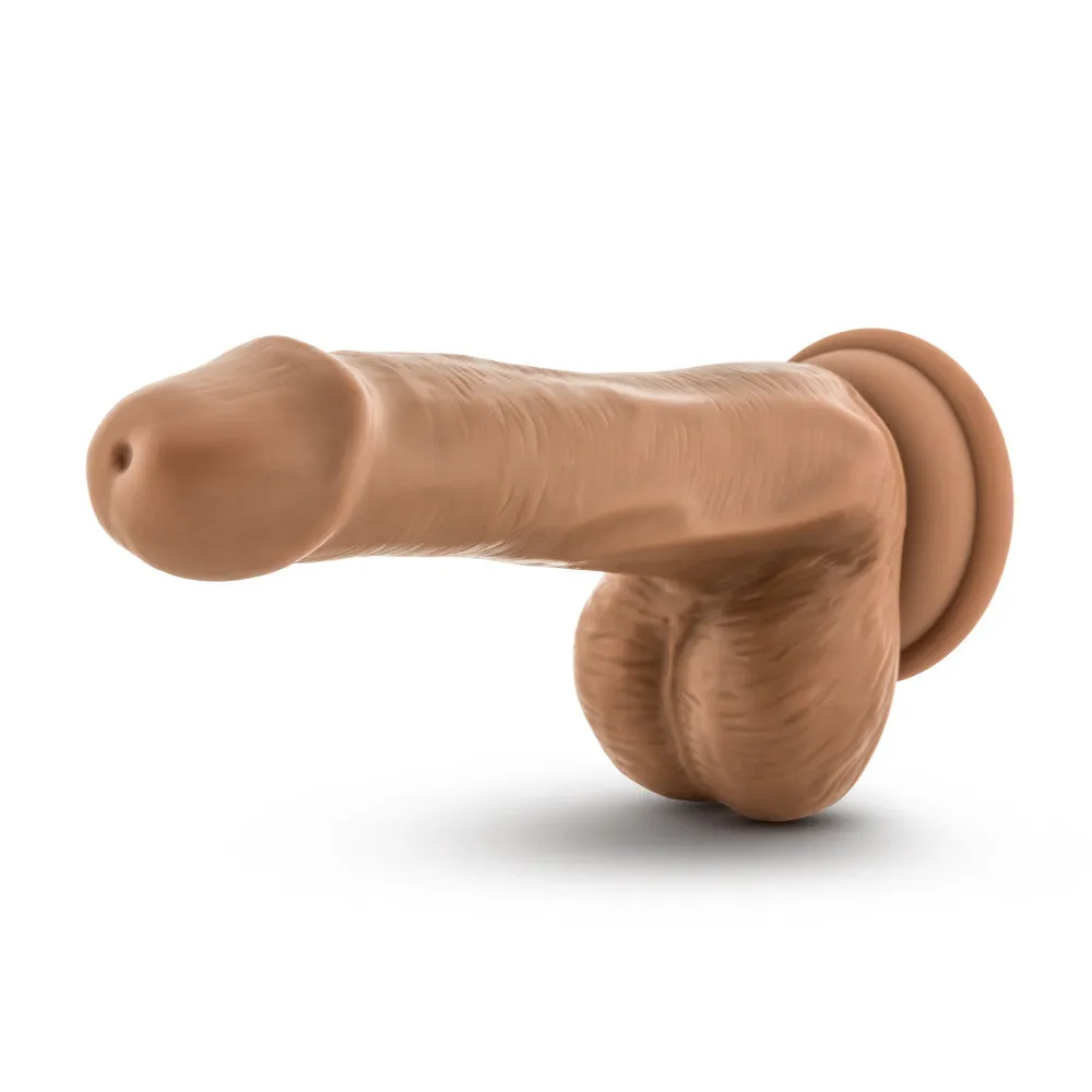 Coverboy™ By Blush® | Captain Mike Realistic Mocha 6.5-Inch Long Dildo With Balls & Suction Cup Base