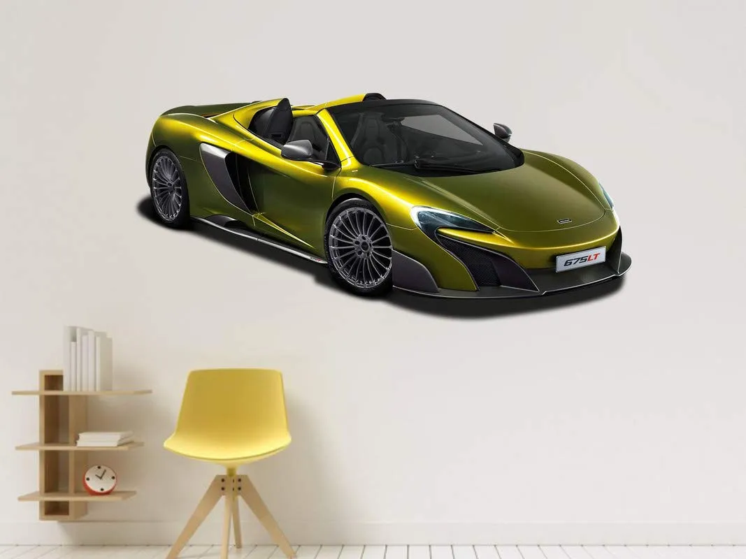 DivineDesigns Yellow Car Wall Sticker (Size :- 91 X 46 cm) | Wall Sticker for Living Room/Bedroom/Office and All Decorative Stickers