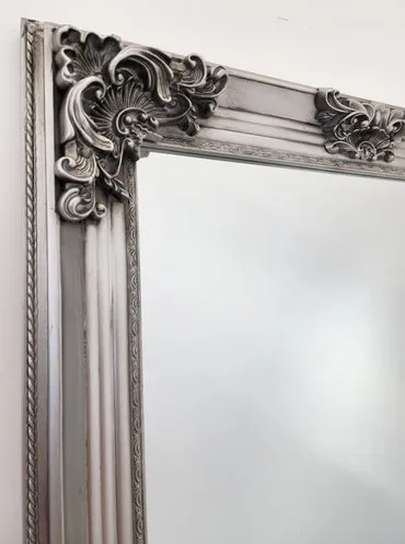 Extra-Large Ornate Silver Mirror, French Provincial 210cm