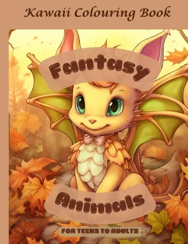 Fantasy Animals Dragons Kawaii Colouring Book