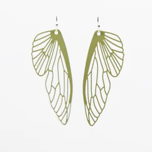 Fresh Accessories Earrings Wings Khaki