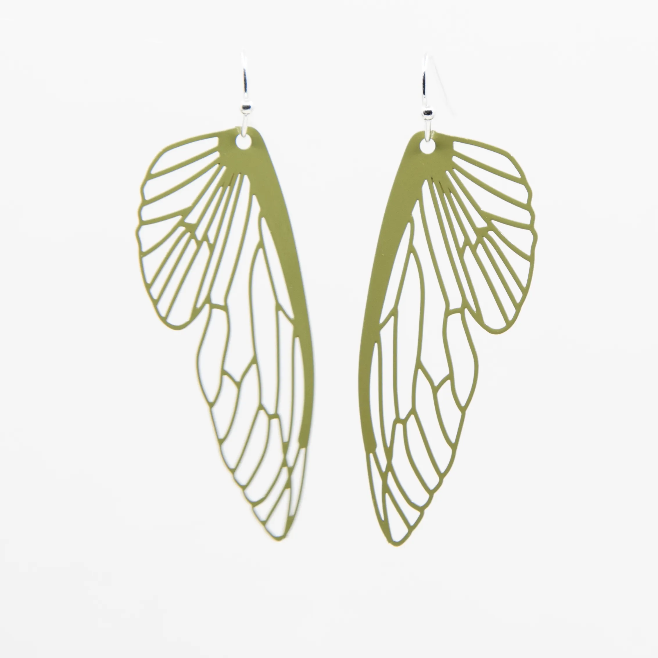 Fresh Accessories Earrings Wings Khaki