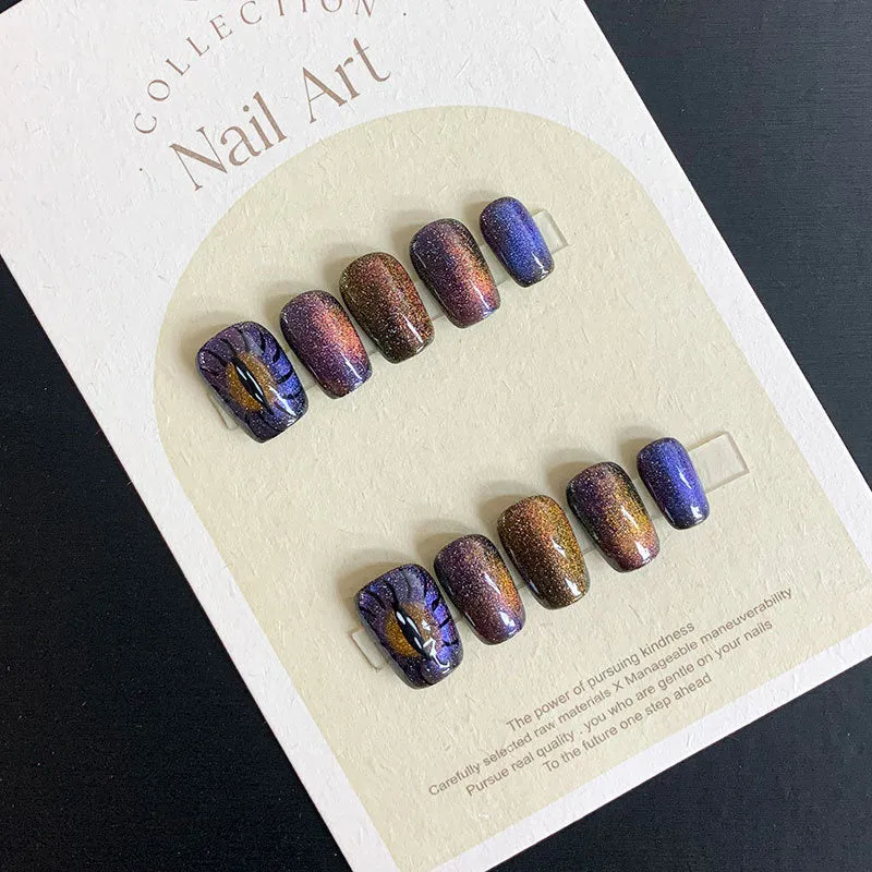 Galactic Starry Sky Cat Eye press on nail