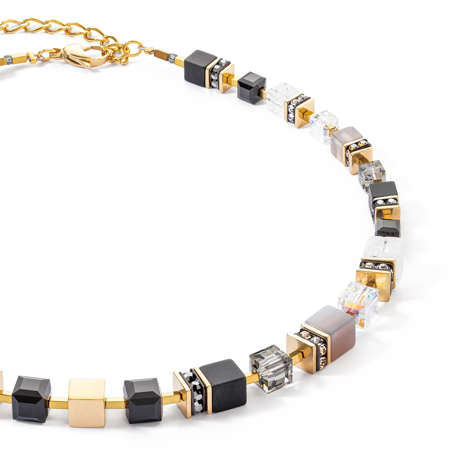 GeoCUBE® Precious statement necklace gold-black