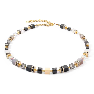 GeoCUBE® Precious statement necklace gold-black