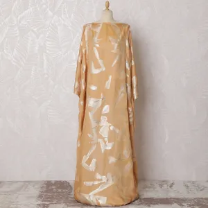 Golden Sand Silk Chiffon Somali dirac Fabric with Glistening Lurex - 140cm x 3.5 Mtrs-D18513