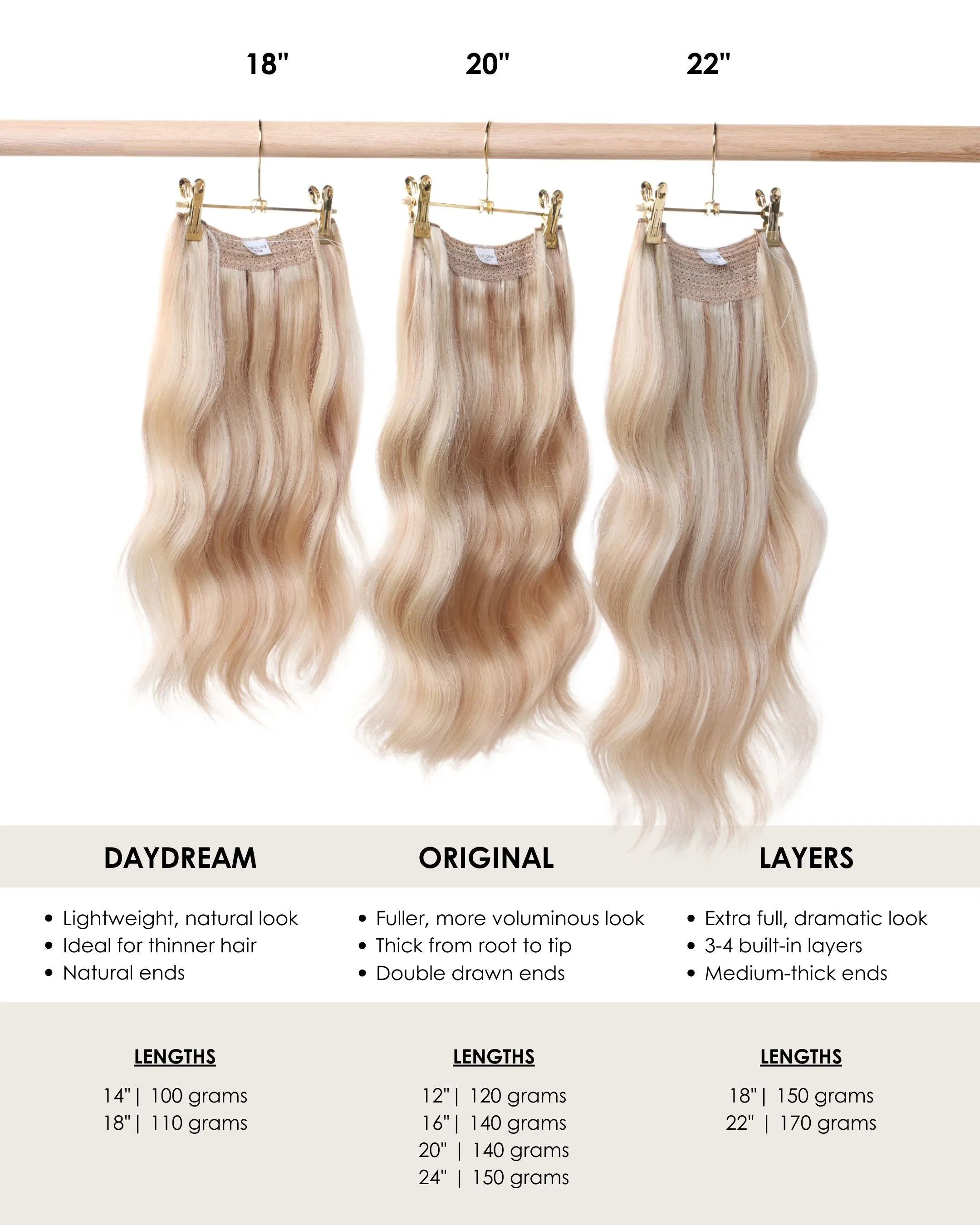 Halo® Extension, Light Warm Blonde with Golden Highlights | #2412