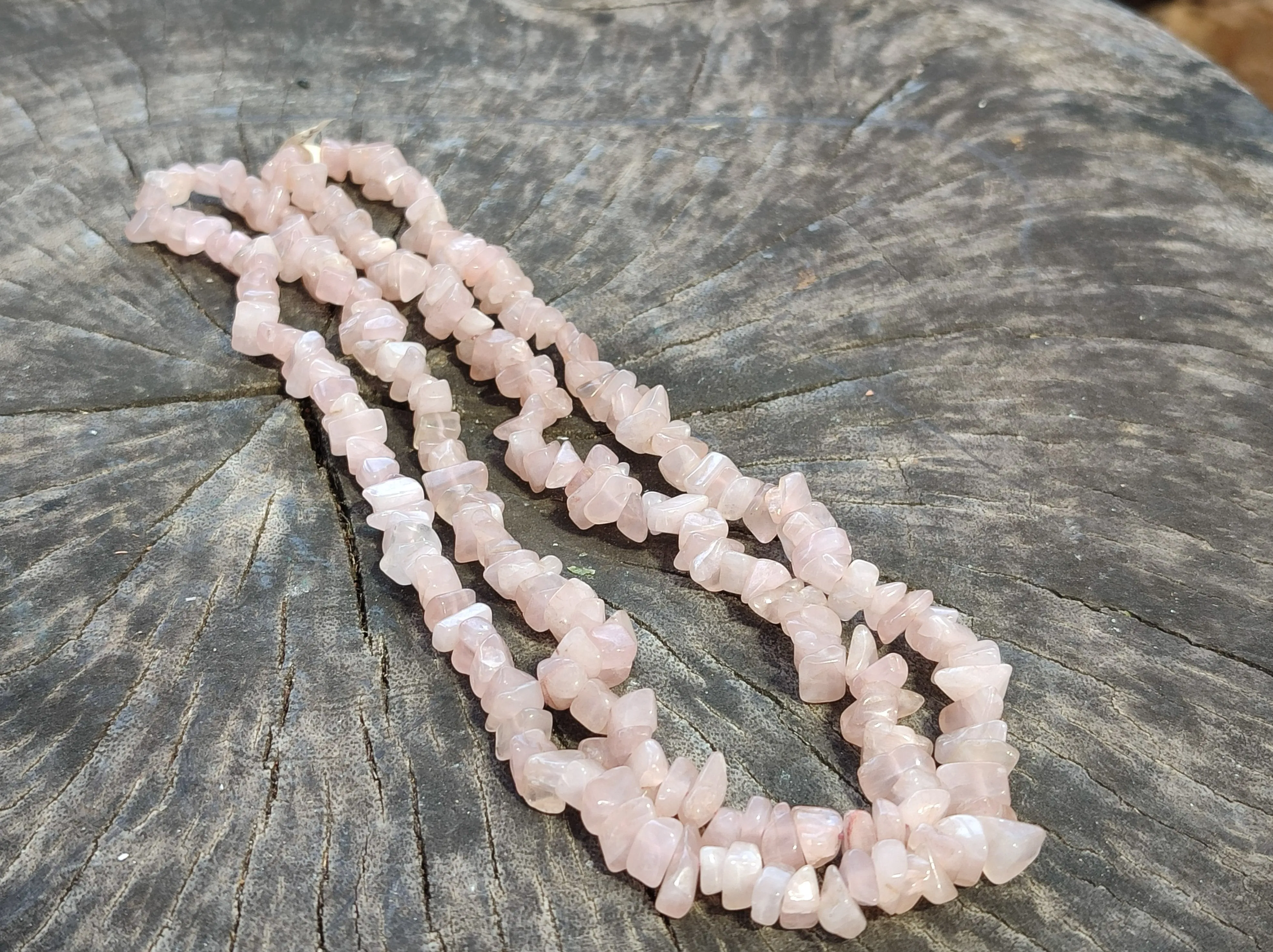 Hand Made Rose Quartz Necklaces x 3 From Namibia