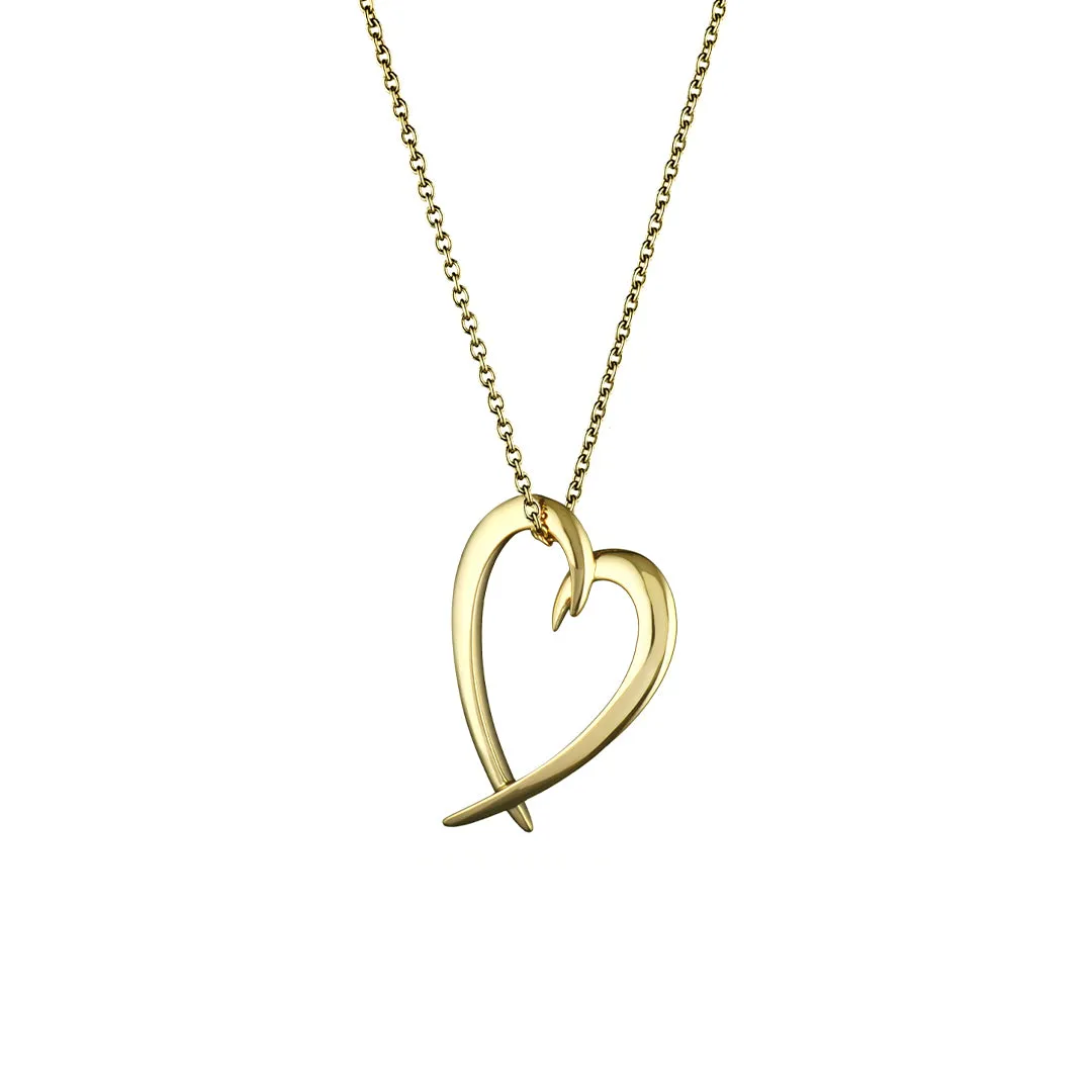 Hook Heart Pendant - Yellow Gold Vermeil