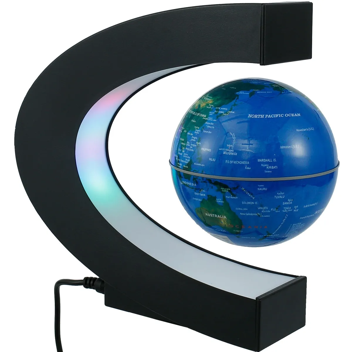 LED World Map Magnetic Levitation Floating