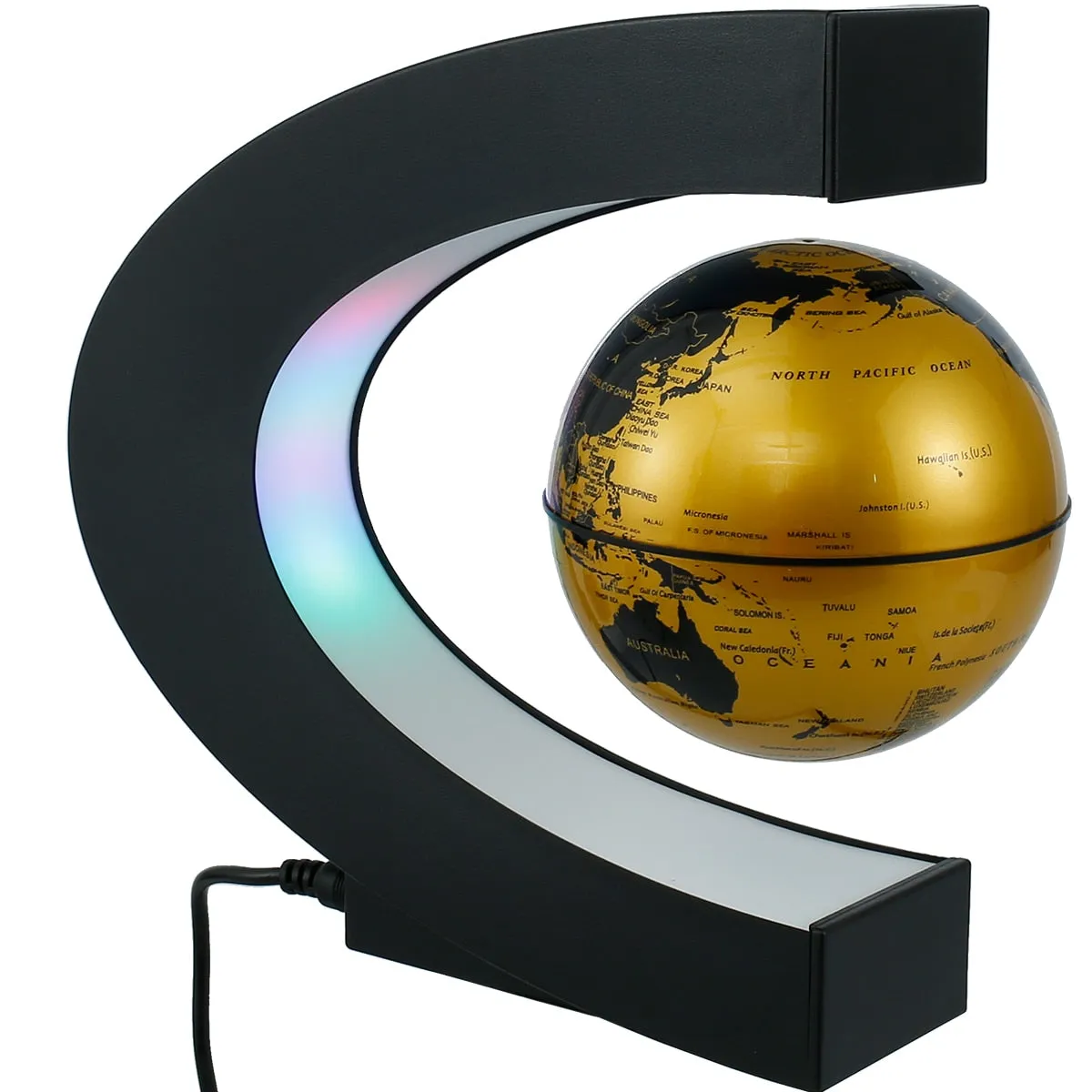 LED World Map Magnetic Levitation Floating