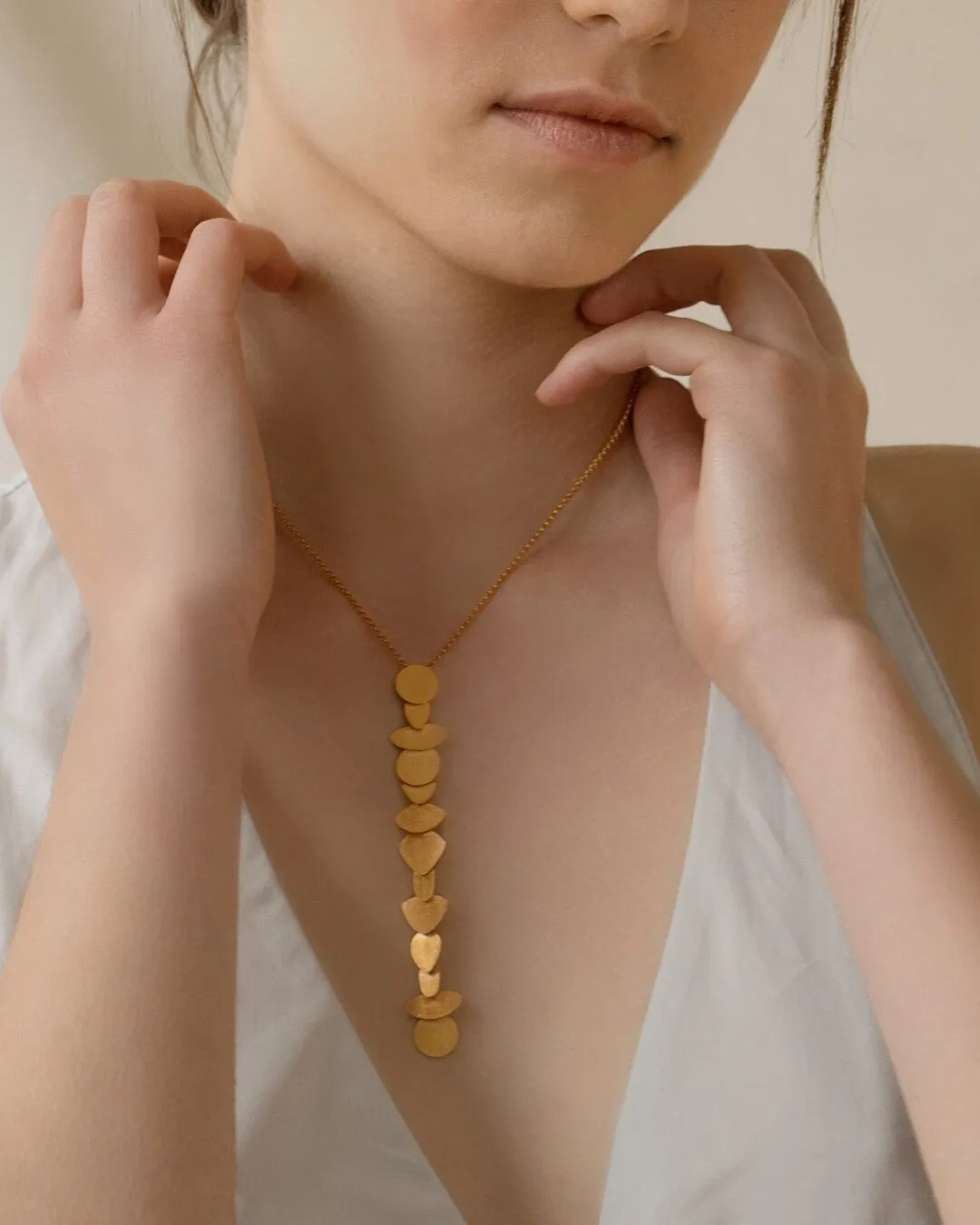 Long Golden Venus Necklace