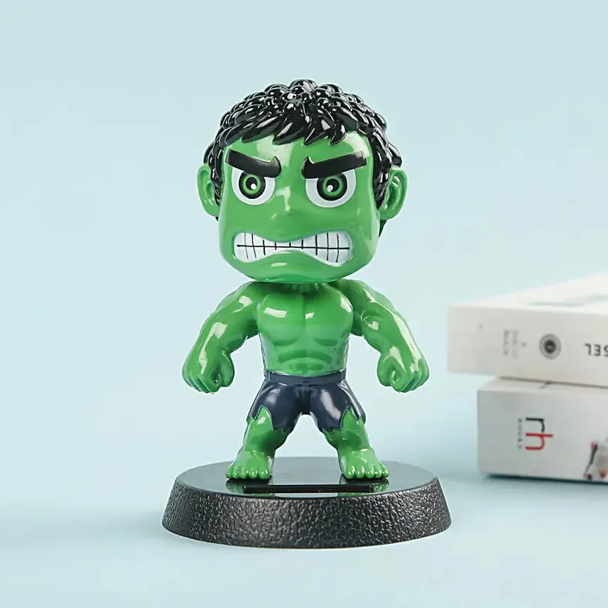 Marvel | Hulk Solar Bobble Head Action Figure for Cars  | 15 Cms |