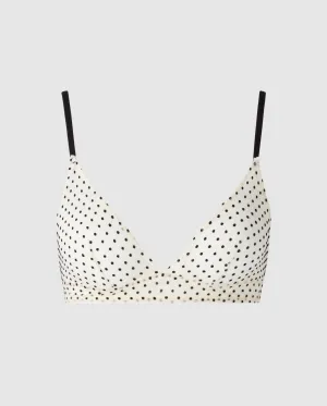 Mesh Triangle Bralette Cream/Black