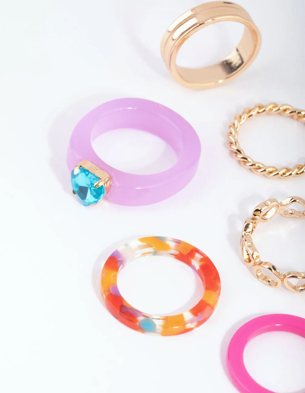 Multicoloured Acrylic Ring Pack