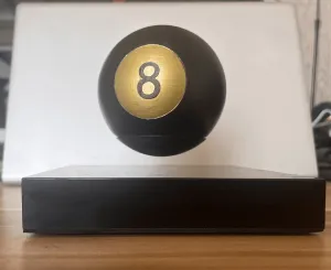 Novelty Desktop Ornaments - Desk Decor - Unique Desktop Decorations - Floating handmade Magic Eight Ball - Novelty Gift, Creative Desk Deco