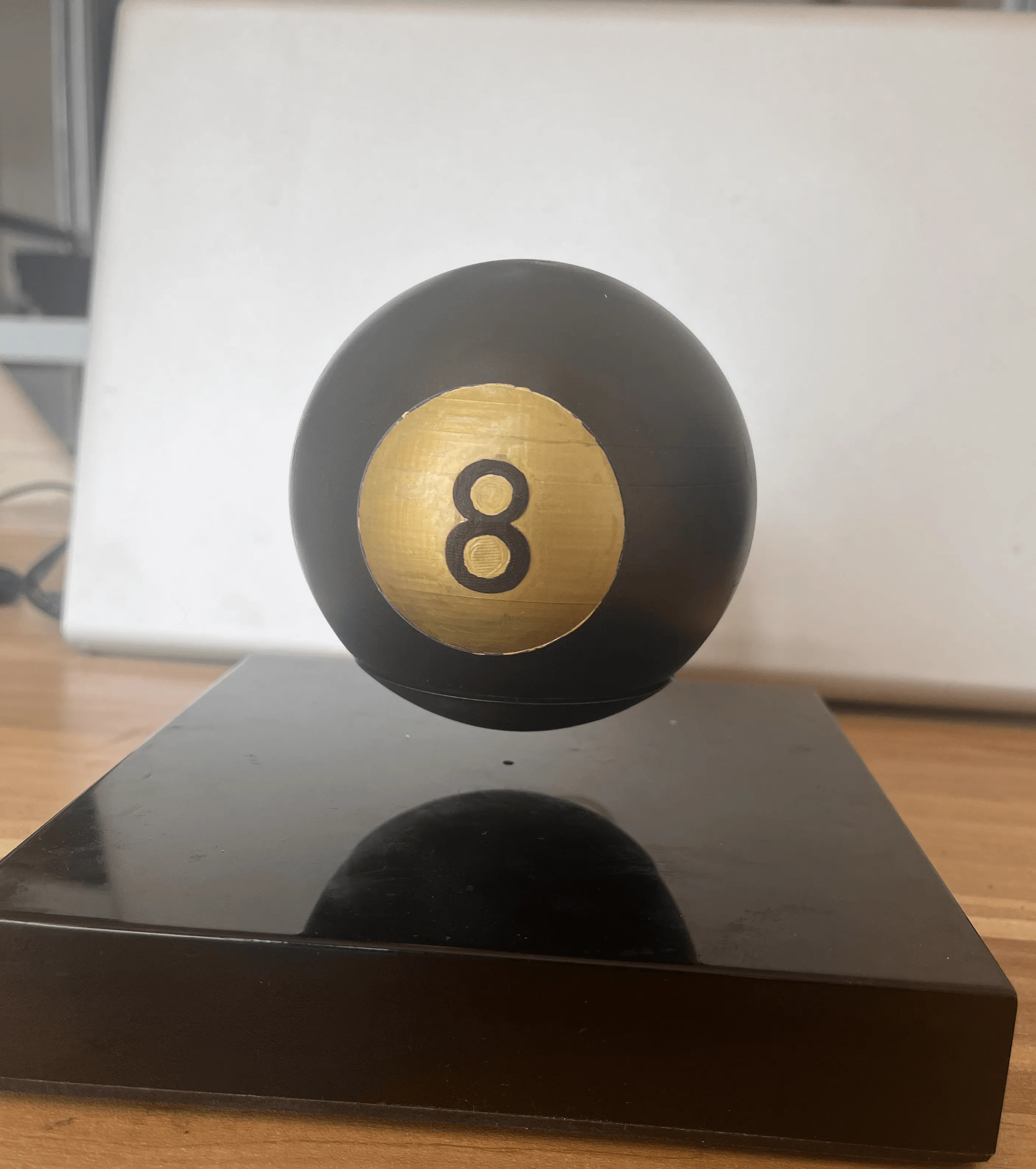 Novelty Desktop Ornaments - Desk Decor - Unique Desktop Decorations - Floating handmade Magic Eight Ball - Novelty Gift, Creative Desk Deco