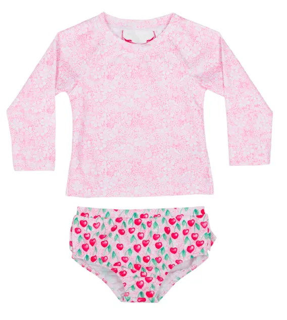 Paper Wings Infant Heart Cherries Rashie Swim Set