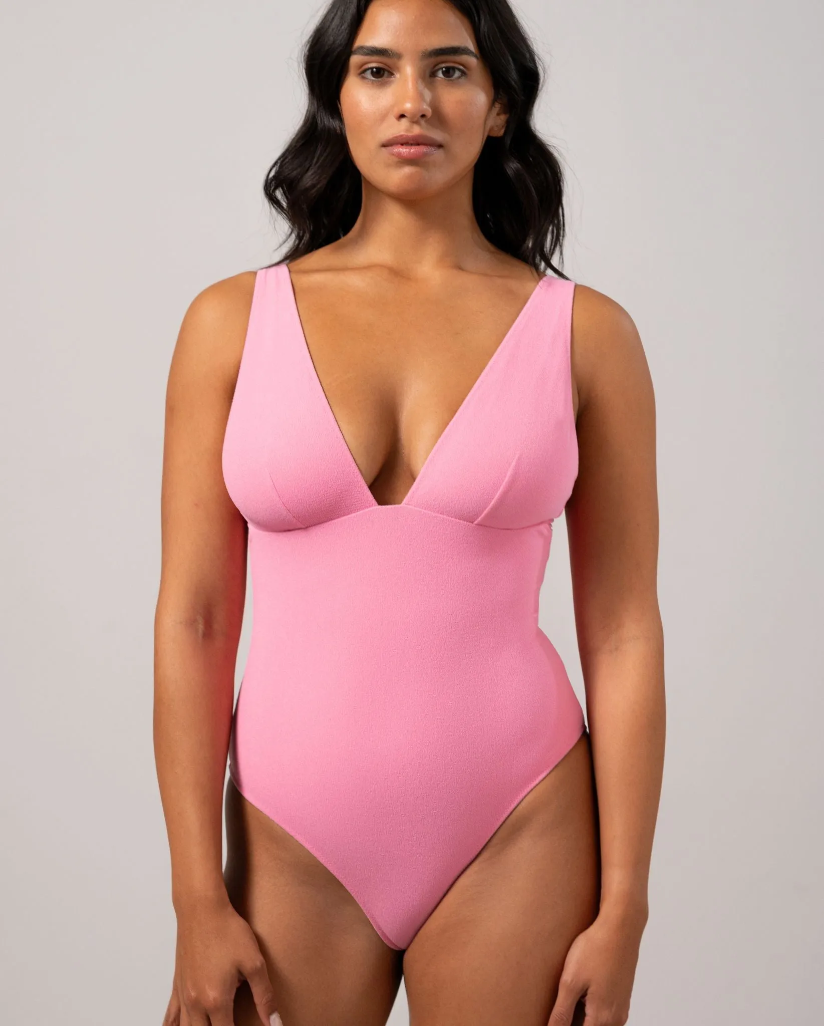 Plunge Swimsuit Pink