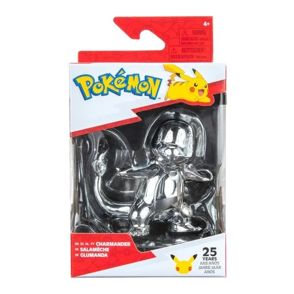 Pokémon 8cm Silver Charmander Figure - 25th Celebration