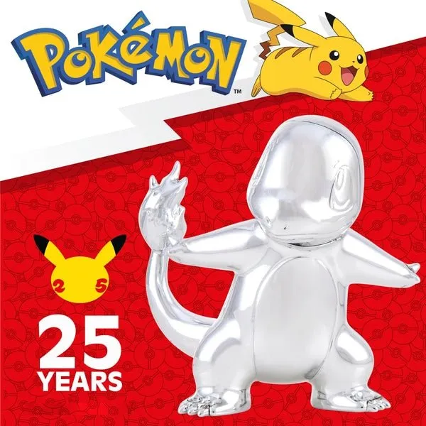 Pokémon 8cm Silver Charmander Figure - 25th Celebration