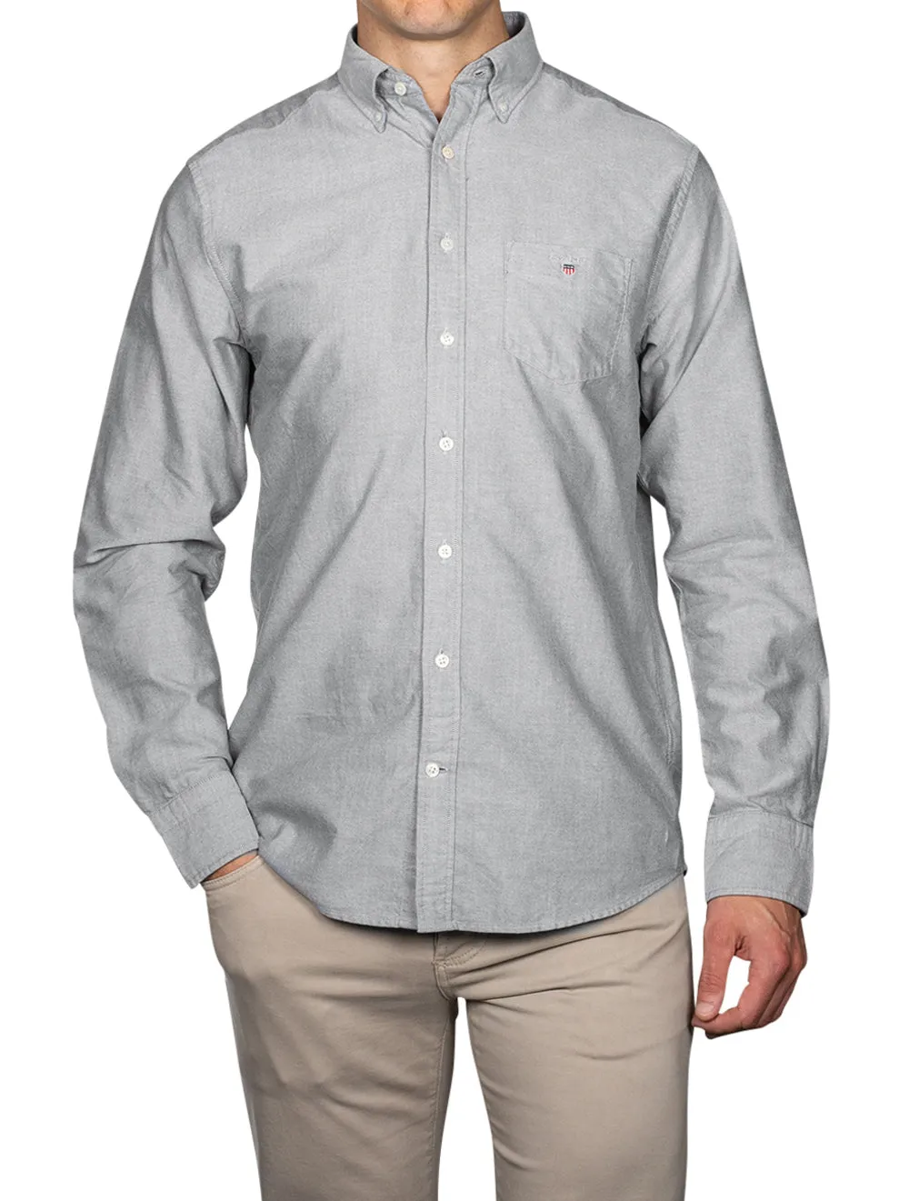 Regular Fit Oxford Shirt Washed Out Black