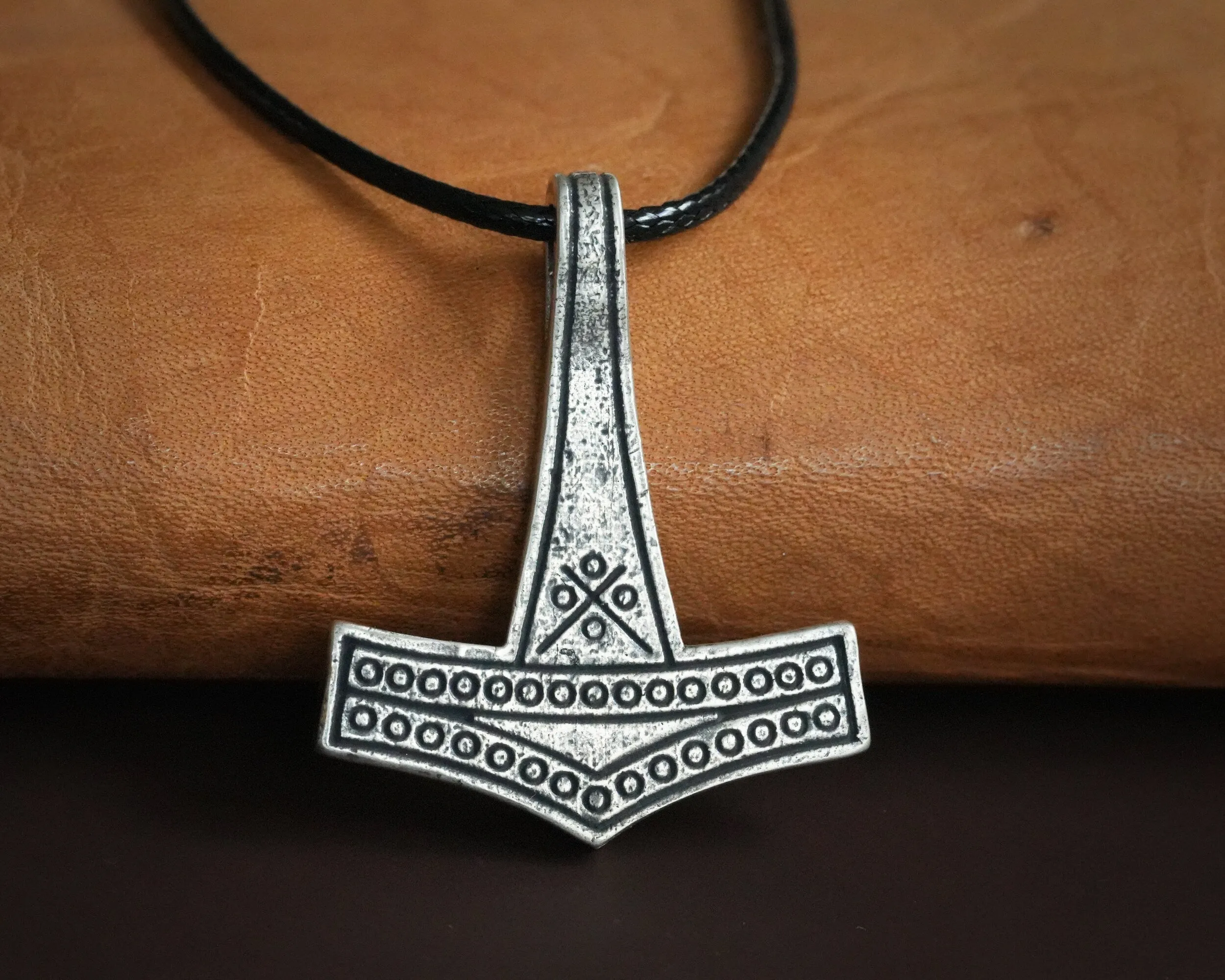 Romersdal Authentic Replica Thors Hammer Necklace Pendant Mjölnir Viking Norse Jewelry Thor Mjolnir Gifts for Men Brass  925 Sterling Silver