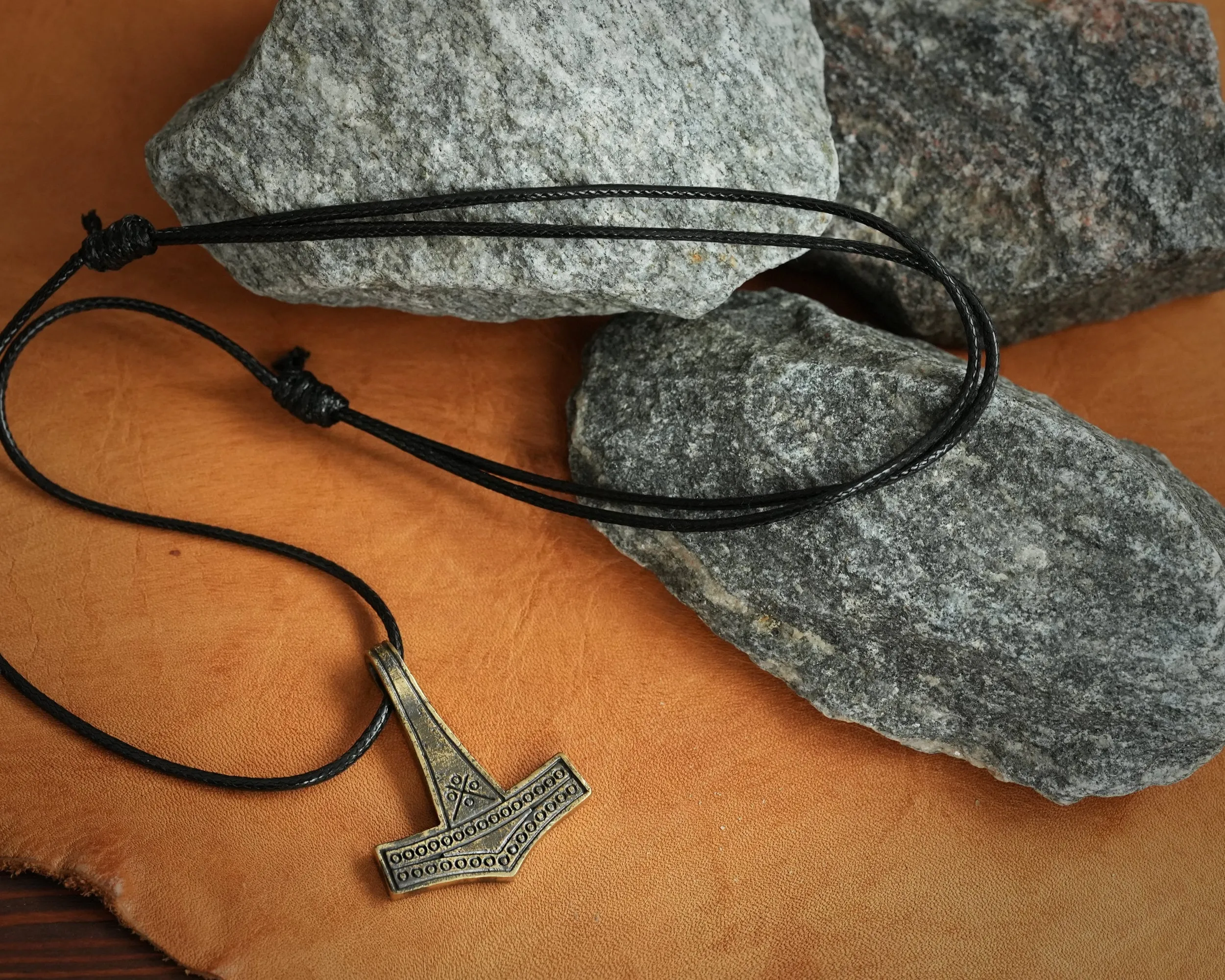 Romersdal Authentic Replica Thors Hammer Necklace Pendant Mjölnir Viking Norse Jewelry Thor Mjolnir Gifts for Men Brass  925 Sterling Silver