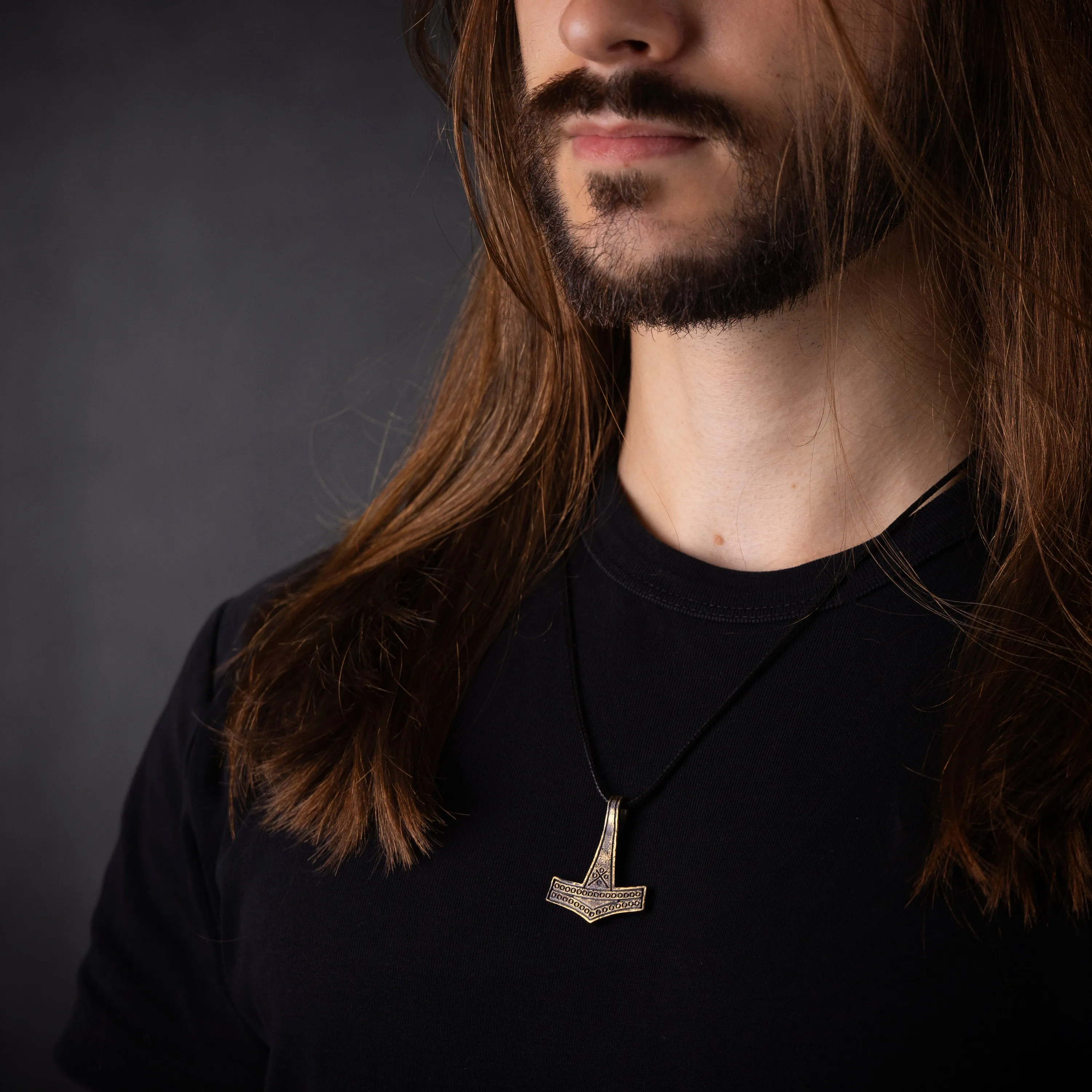 Romersdal Authentic Replica Thors Hammer Necklace Pendant Mjölnir Viking Norse Jewelry Thor Mjolnir Gifts for Men Brass  925 Sterling Silver