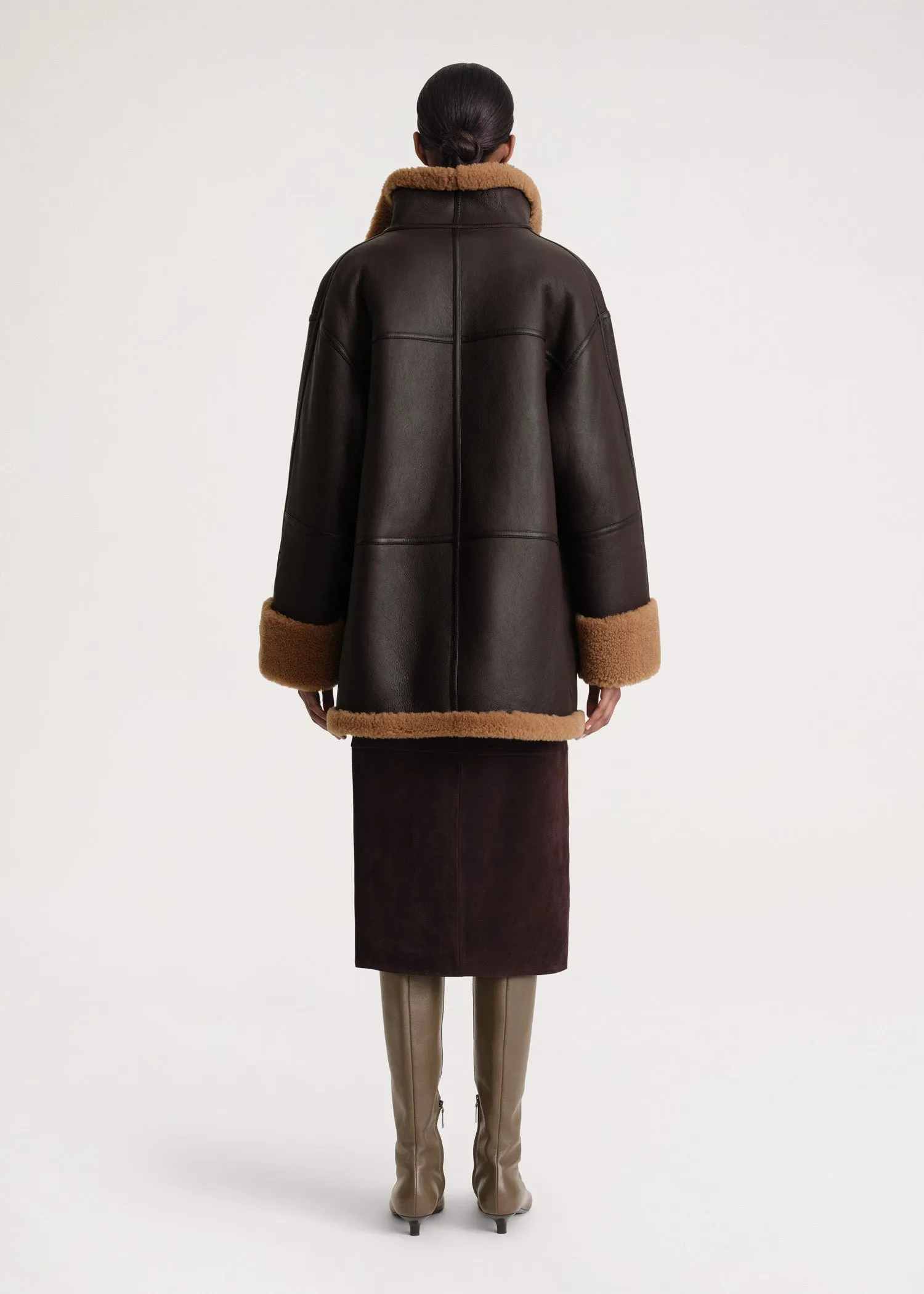 Signature shearling jacket chocolate