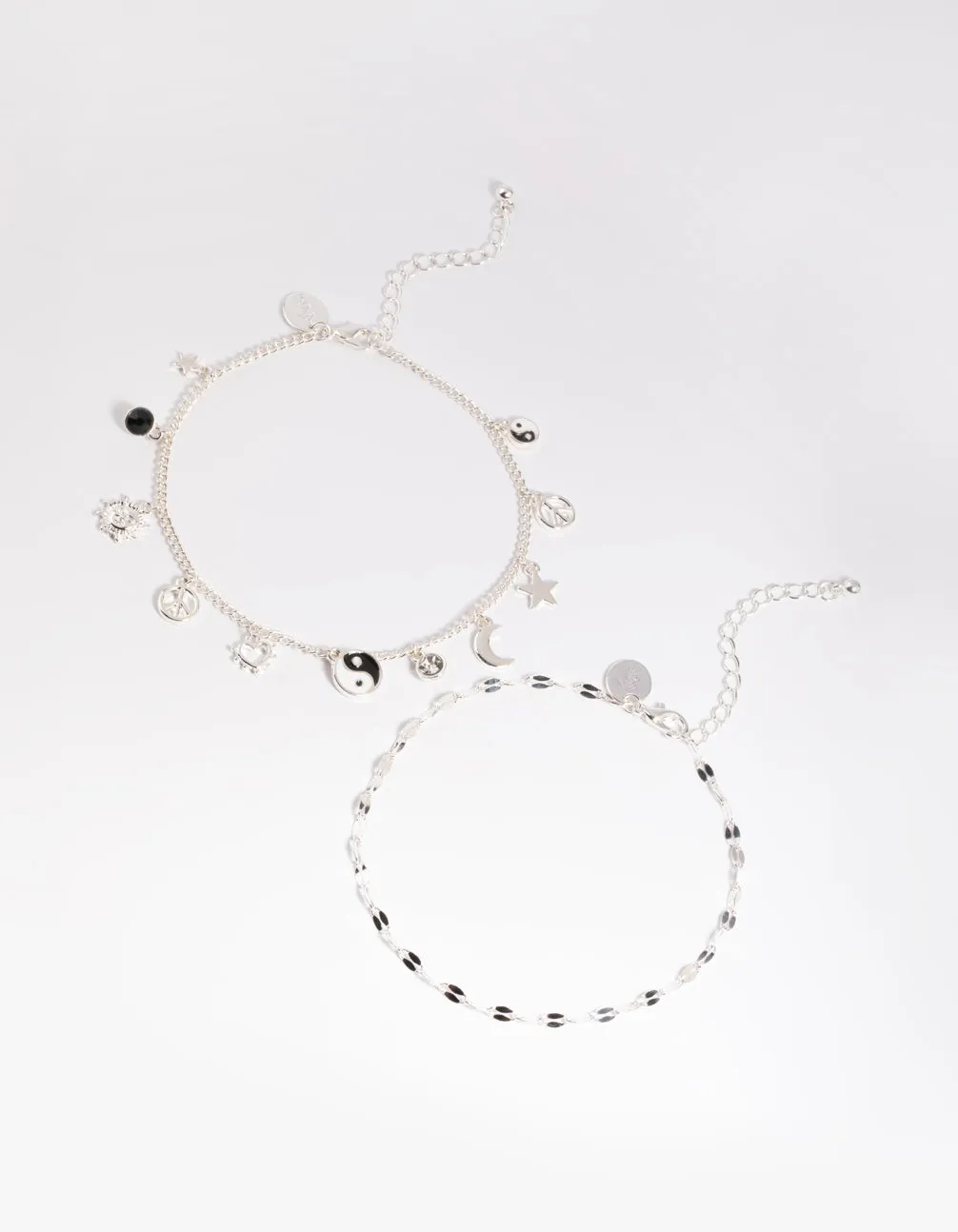 Silver 90s Charm Choker & Anklet Set