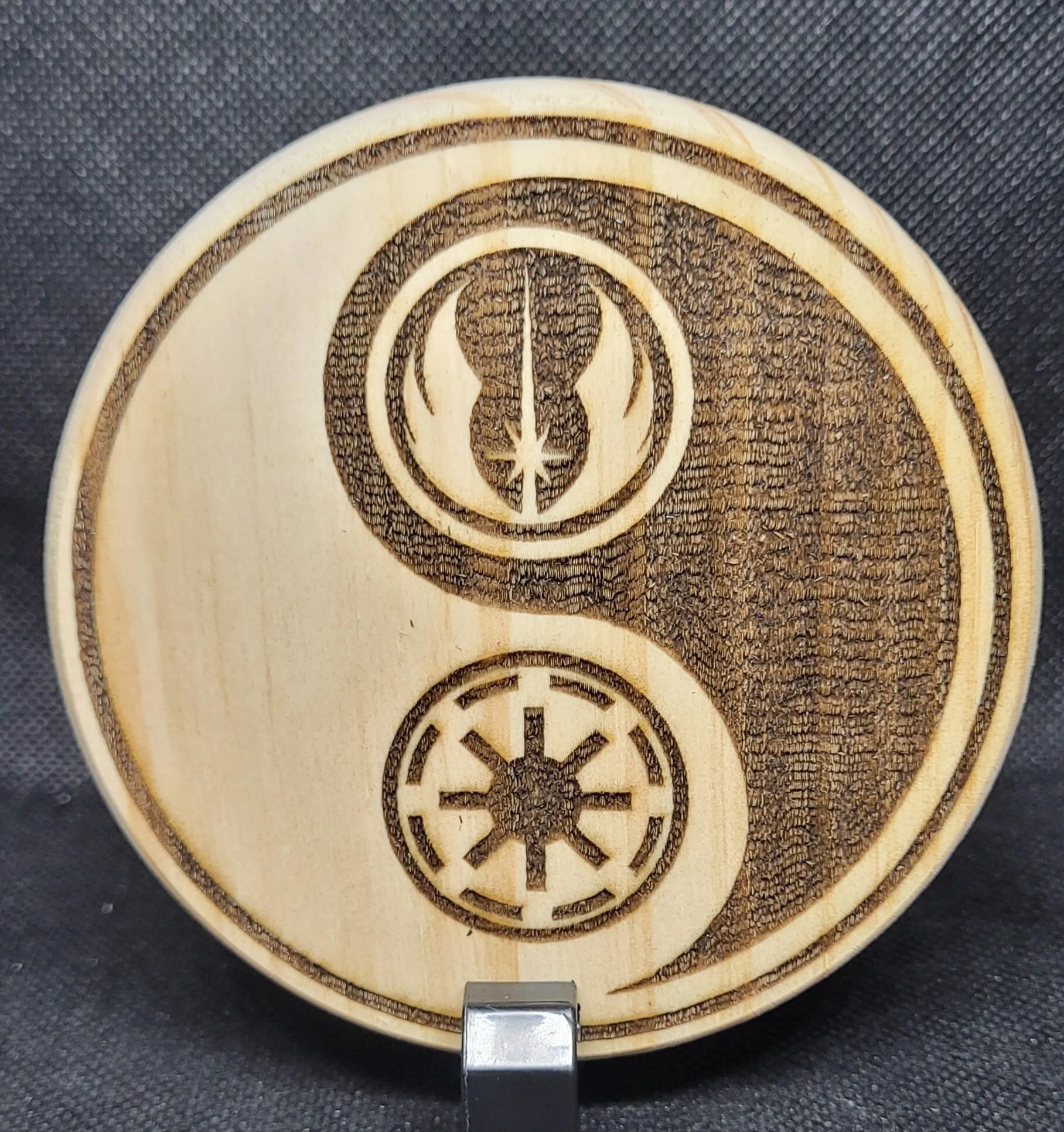 star wars symbols coasters made in solid wood with felt backing