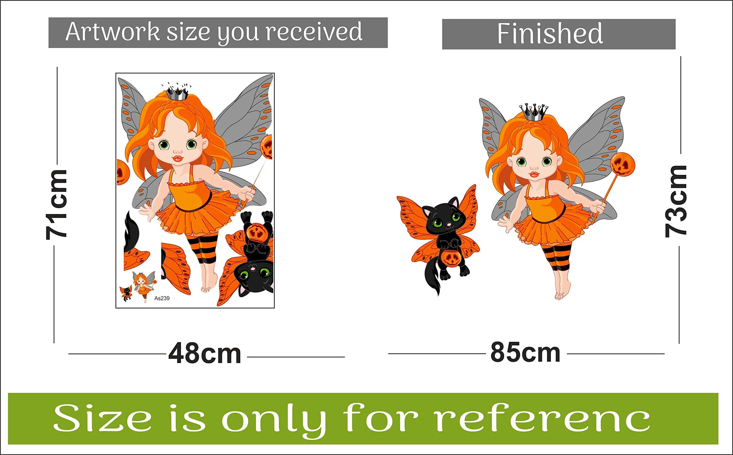 Sticker Hub Cute Little Fairy Wall Sticker 73cm X 85cm AS239