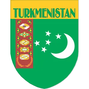 Turkmenistan Flag Shield Style