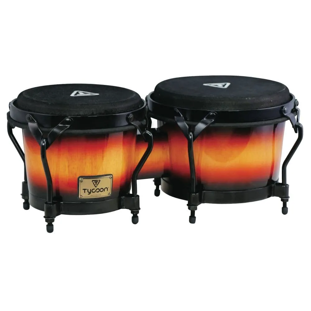 Tycoon Percussion 7&8 1/2 Supremo Sunburst Series Bongos w/Black Powder-Coated Hardware